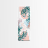 Elegant Pine Branches on Soft Pastel Background - Skinny Art, Japanese Wall Decor, Framed Canvas Print, Ukiyo-e Style
