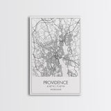 Providence Street Map, Rhode Island Map, City Map Art, Minimalist Art, Wall Art, Canvas Print, Bedroom Wall Décor, Gift For Couples,