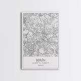 Berlin Street Map, Germany Map, Europe City Map Art, Modern Art, Wall Art, Canvas Print, Canvas Wall Art, Travel Lover Gift, Guest Room Art