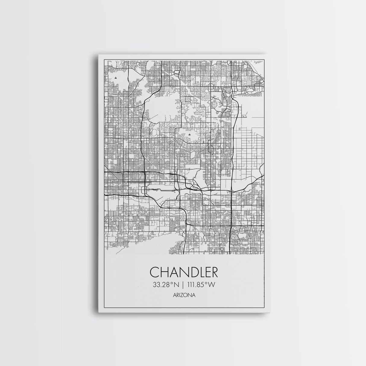 Chandler Street Map, Arizona Map, City Map Art, Modern Art, Wall Art, Canvas Print, Canvas Wall Art, Home Office Art, Housewarming Gift