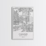 Chandler Street Map, Arizona Map, City Map Art, Modern Art, Wall Art, Canvas Print, Canvas Wall Art, Home Office Art, Housewarming Gift