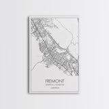 Fremont Street Map, California Map, City Map Art, Minimalist Art, Wall Art, Canvas Print, Travel Lover Gift, Bar Wall Décor, Travel Prints