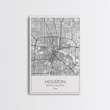 Houston Street Map, Texas Map, ity Map Art, Minimalist Art, Wall Art, Canvas Print, Travel Print, Farmhouse Wall Art, Gift For Couple