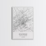Knoxville Street Map, Tennessee Map, City Map Art, Modern Wall Art, Wall Art, Canvas Print, Travel Art, Aviation Gifts, Wall Art For Bedroom
