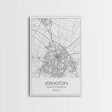 Lexington Street Map, Kentucky Map, City Map Art, Modern Wall Art, Wall Art, Canvas Print, Living Room Art, Travel Print, Pilot Gifts