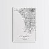 Los Angeles Street Map, California Map, City Map Art, Modern Art, Wall Art, Canvas Print, Travel Wall Print, Wedding Gift, Bedroom Décor