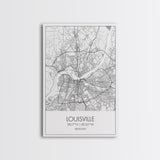 Louisville Street Map, Kentucky Map, City Map Art, Modern Art, Wall Art, Canvas Print, Travel Wall Art, Wall Décor Bedroom, Gifts For Dad