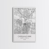 Overland Park Street Map, Kansas Map, City Map Art, Modern Art, Wall Art, Canvas Print, Gift For Her, Bedroom Wall Art, Travel Wall Décor