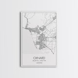 Oxnard Street Map, California Map, City Map Art, Minimalist Art, Wall Art, Canvas Print, Bedroom Print, Anniversary Gift, Travel Wall Print