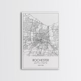 Rochester Street Map, New York Map, City Map Art, Minimalist Art, Wall Art, Canvas Print, Boys Room Décor, Best Friend Gift, Travel Print