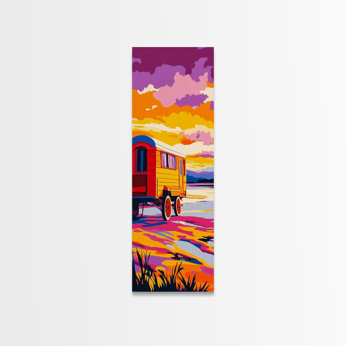 Sunset Wagon Art Canvas Print Southwest Wall Art Boho Art Pink Orange Wall Art Rustic Decor Living Room Art Above Bed Art
