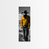 Mysterious Cowboy Silhouette Framed Canvas Print | Rustic Western Wall Art | Moody Art | Farmhouse Decor | Southwest Art | Gift Idea