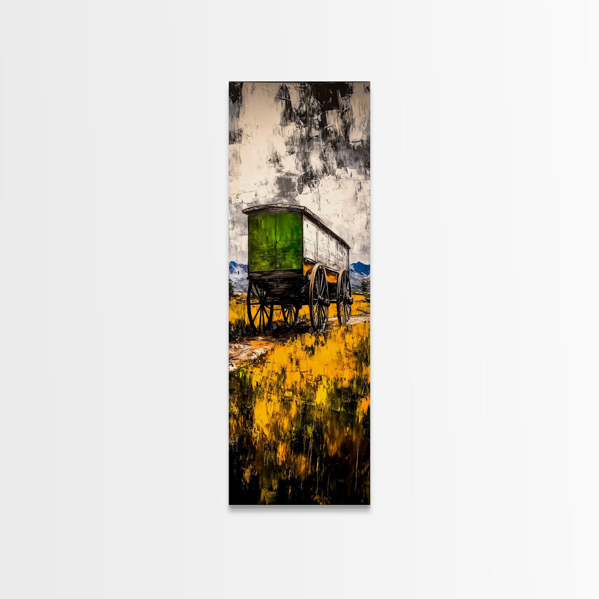 Antique Wagon Black White Canvas Print Rustic Art Farmhouse Wall Art Vintage Western Art Wabi Sabi Wall Art
