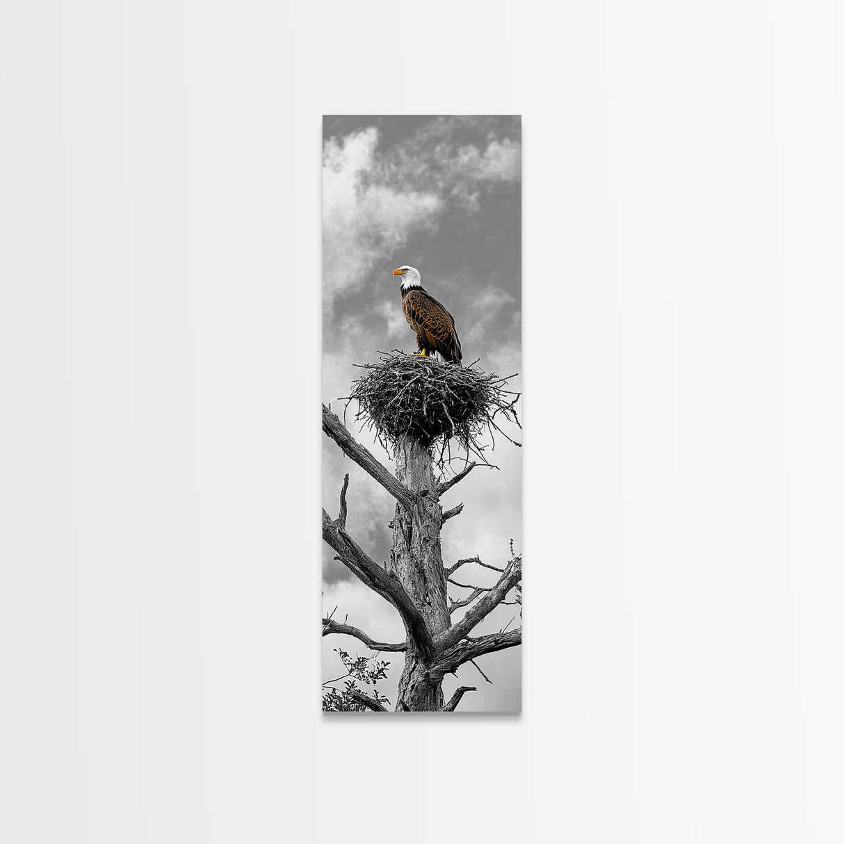 Majestic Eagle Wall Art Framed Canvas Print | Rustic Decor | Wildlife Nature Painting | Above Couch Art | Moody Art | Gift Idea
