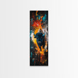 Abstract Bison Canvas Print Southwest Wall Art Rustic Decor Tall Narrow Art Living Room Art Vertical Wall Art Gift Idea Him
