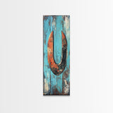 Rustic Horseshoe Art Framed Canvas Print Wabi Sabi Wall Art Farmhouse Decor Western Art Rustic Wall Art Above Sofa Art