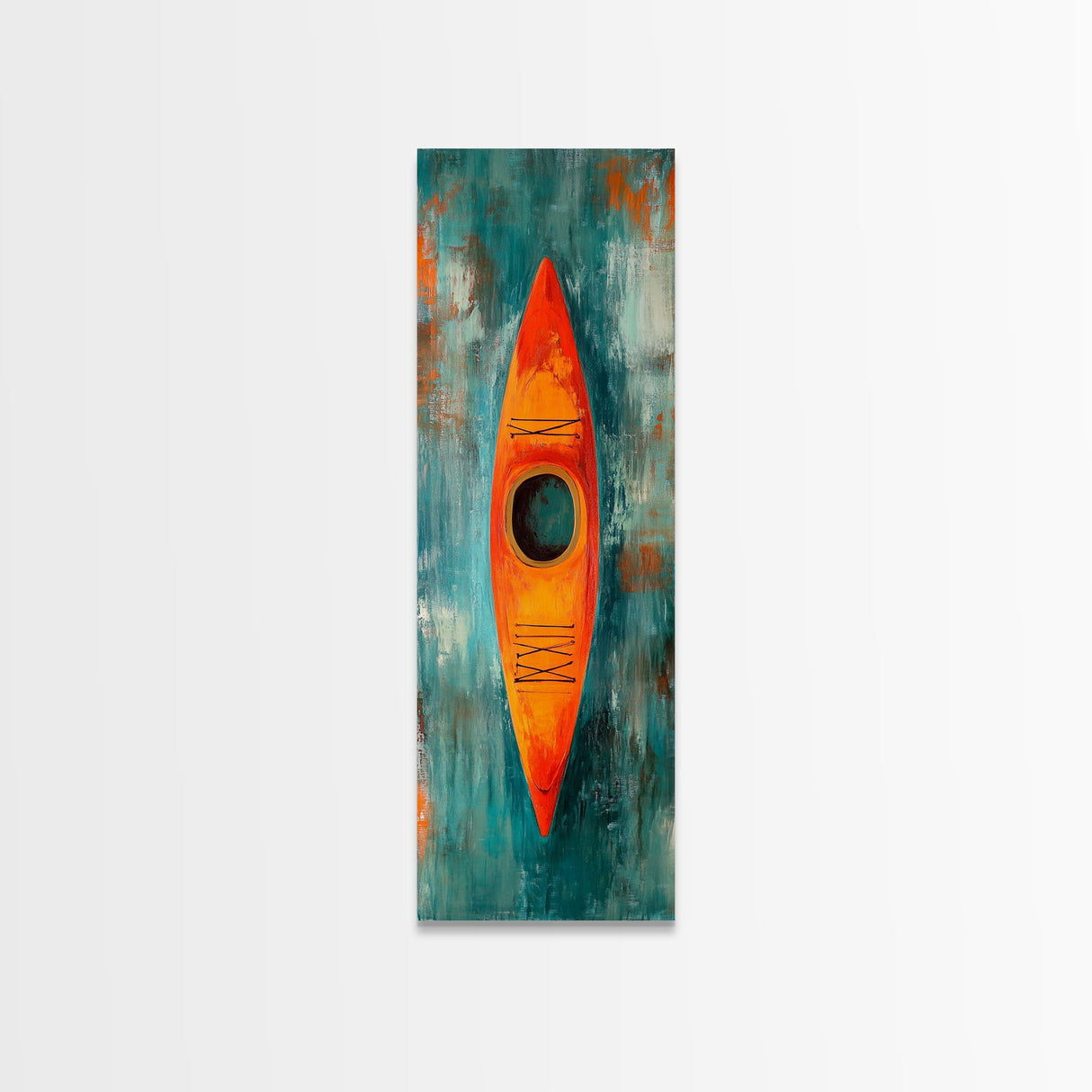 Colorful Kayak Painting Framed Canvas Print Nautical Decor Coastal Cowgirl Wall Art Lake Tahoe Art Above Bed Wall Art