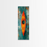 Colorful Kayak Painting Framed Canvas Print Nautical Decor Coastal Cowgirl Wall Art Lake Tahoe Art Above Bed Wall Art