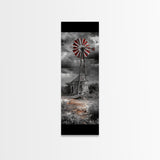 Western Windmill Art, Canvas Print, rustic décor, windmill wall art, farmhouse art, extra wide art, Joshua tree art, southwest wall art