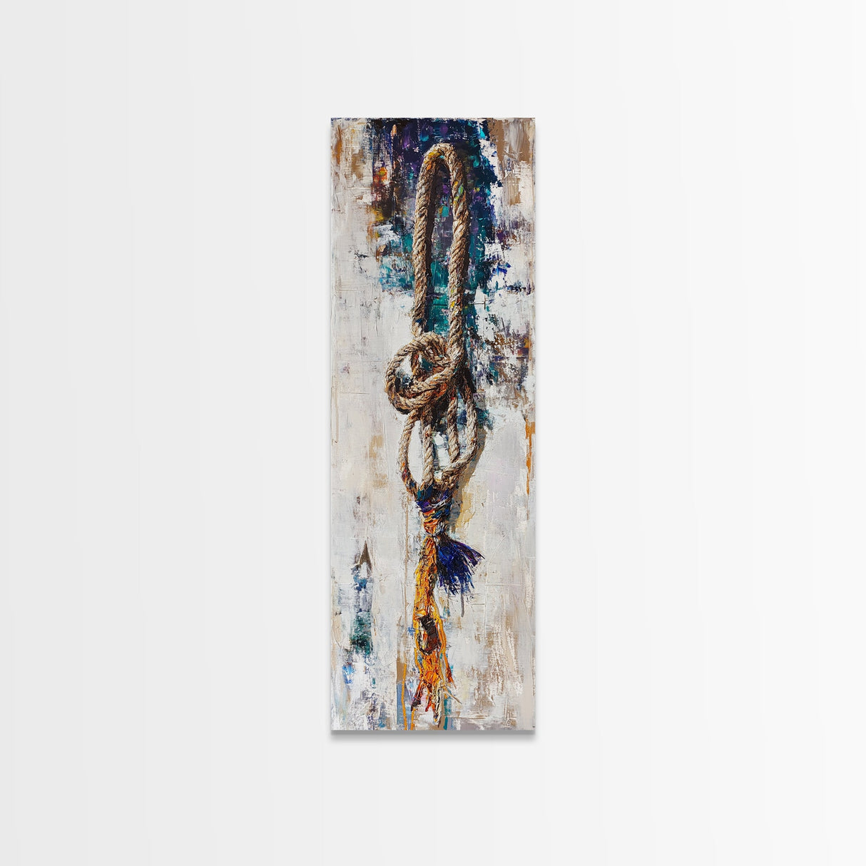 Textured Rope Art Canvas Print rustic wall art nautical decor coastal decor farmhouse art wabi sabi art above sofa art