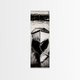 Monochrome Boat Reflection Framed Canvas Print nautical painting moody art coastal wall art nautical wall art gift idea for him