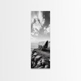Western Wagon, Coastal Landscape Art, Framed Canvas Print, Rustic Wall Art, Nautical Décor, Extra Wide Art, Minimalist Wall Art