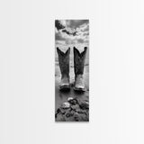 Cowboy Boots, Coastal Cowgirl, Wall Art, Framed Canvas Print, Rustic Décor, Western Artwork, Moody Art, Southwestern Wall Art