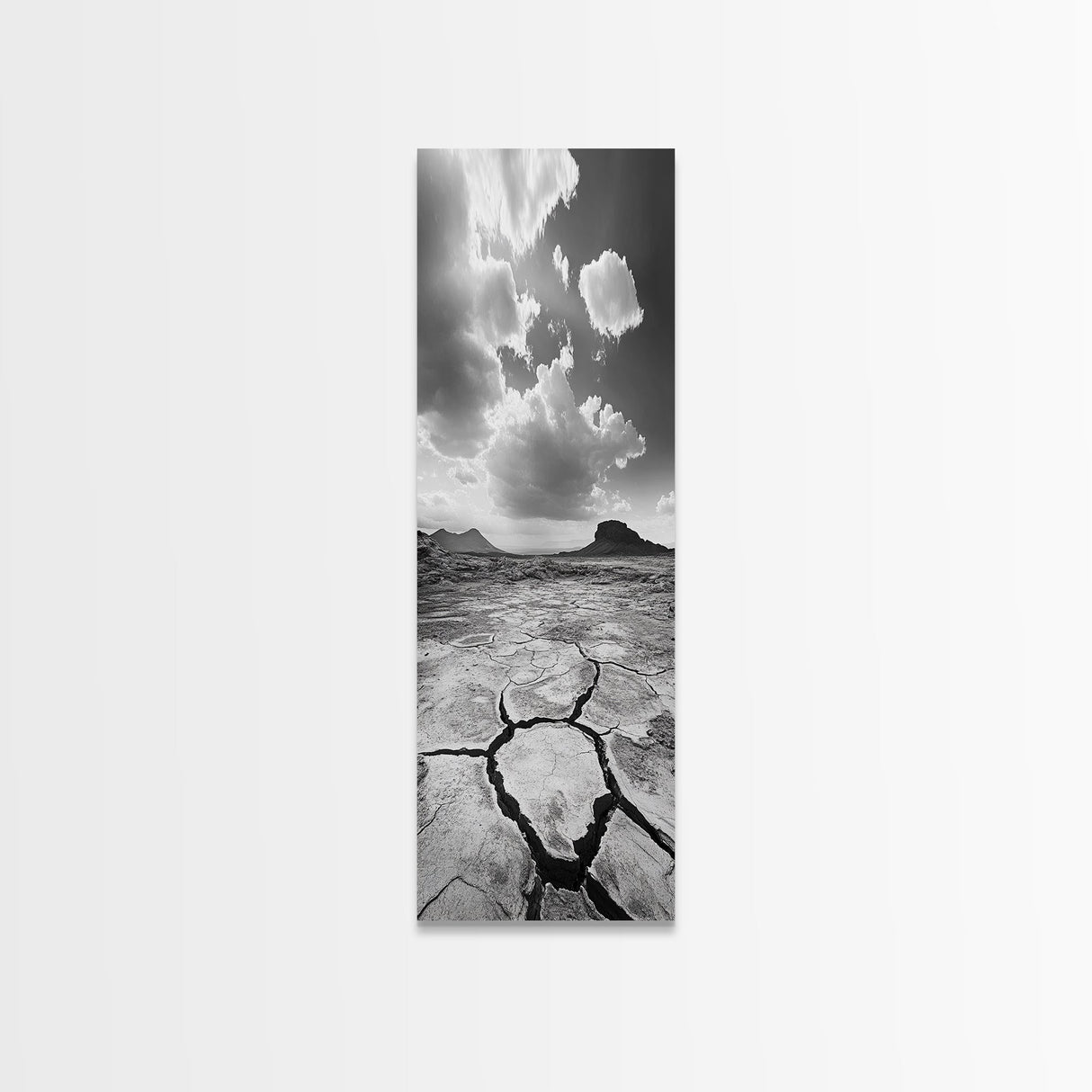 Desert Cracked Earth, Canvas Print, Moody Southwest Wall Art, Joshua Tree Art, Rustic Landscape Art, Extra Wide Art, Above Sofa