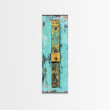 Textured Rustic Art, Canvas Print, Wabi Sabi Wall Art, Teal Wall Art, Abstract Minimalist Art, Tall Narrow Art, Farmhouse Decor
