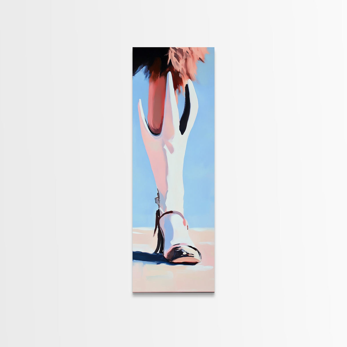 Western Boot Detail Canvas Print black cowgirl painting rustic decor farmhouse art southwest wall art wabi sabi wall art fashion art