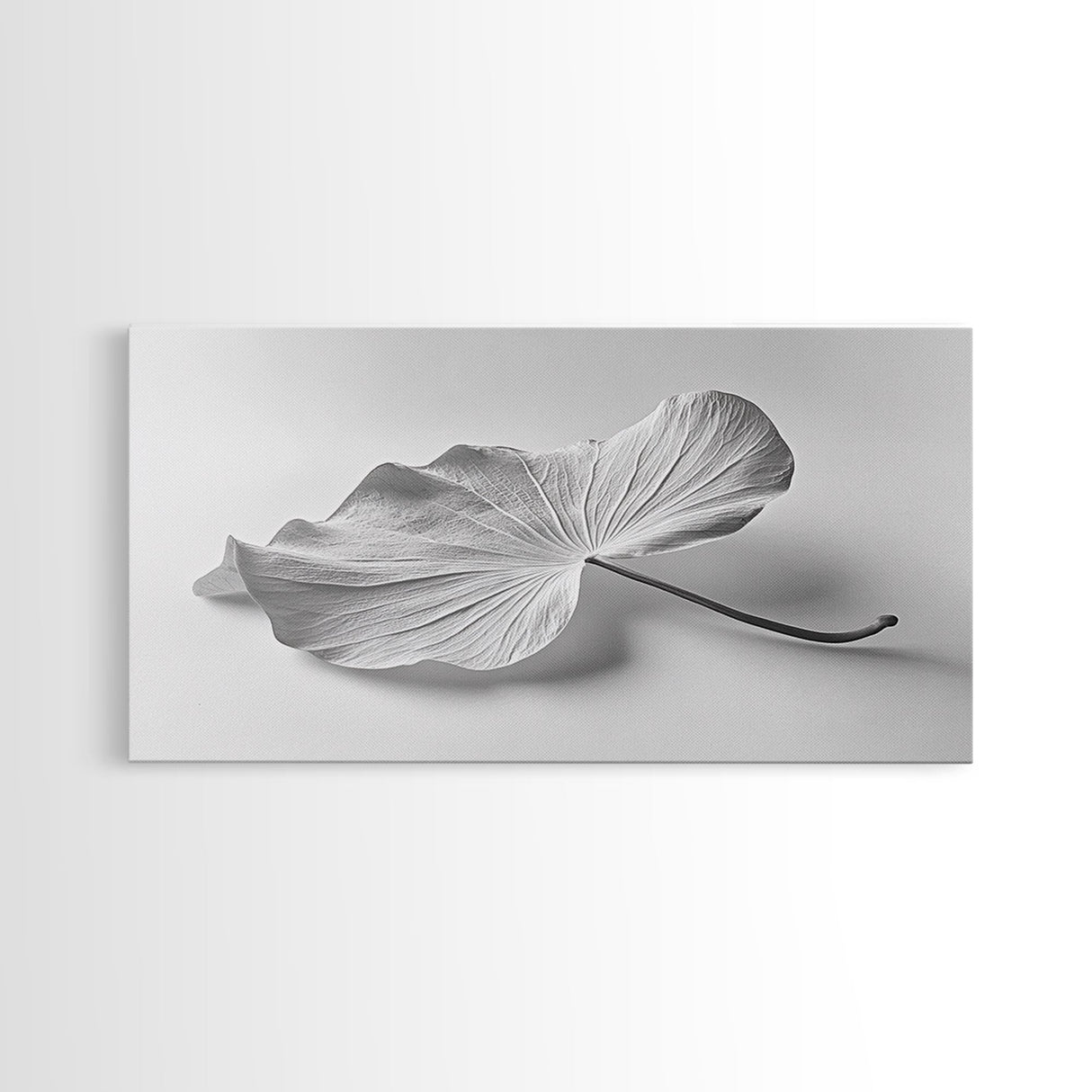 White Leaf, Botanical Prints, Minimalist Art, Wabi Sabi Wall Art, Monochrome Art, Modern Art, Living Room Art, Canvas Print