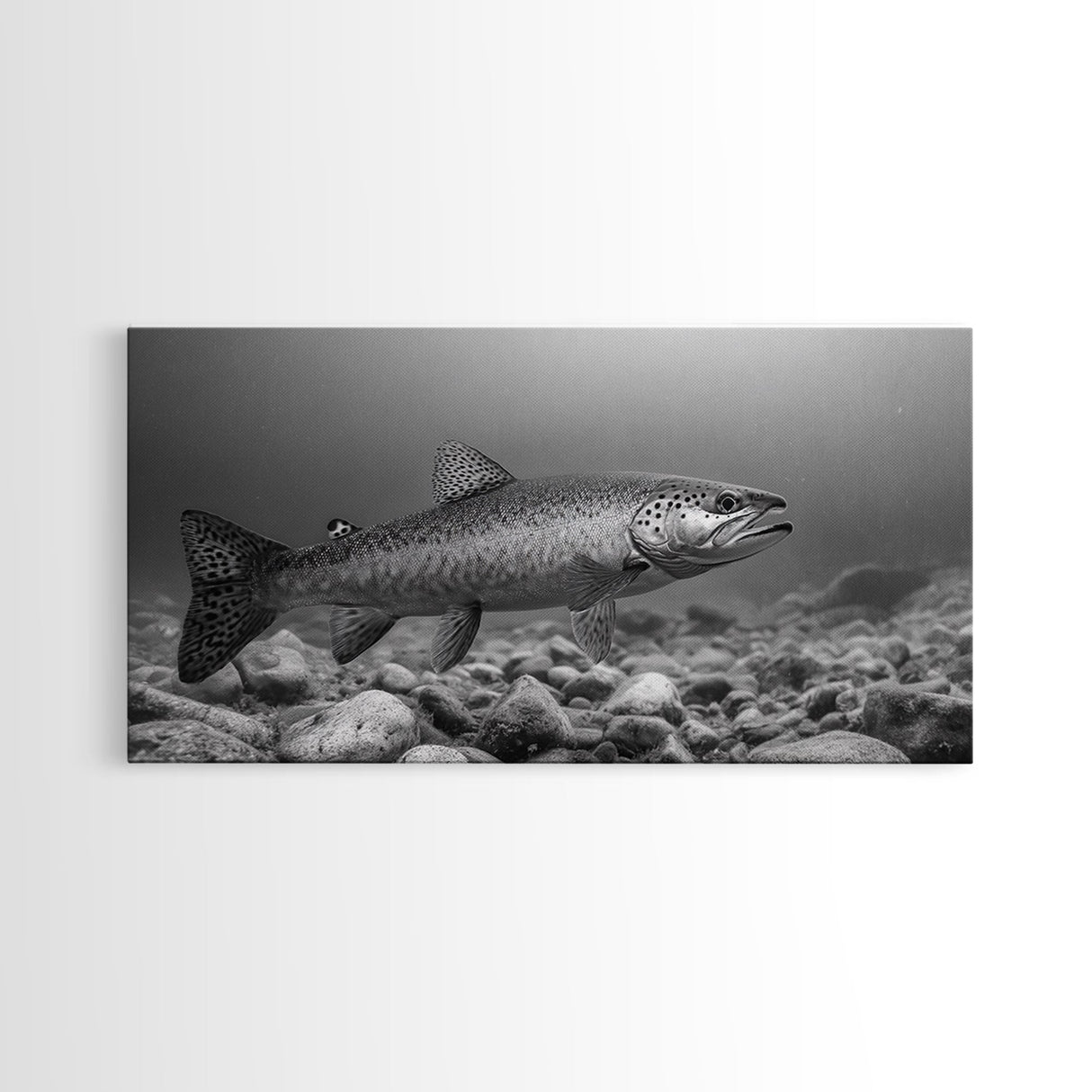 Trout, Fly Fishing Art, Rustic Decor, Coastal Wall Art, Lake Tahoe Art, Fishing Art, Nautical Painting, Framed Canvas Print