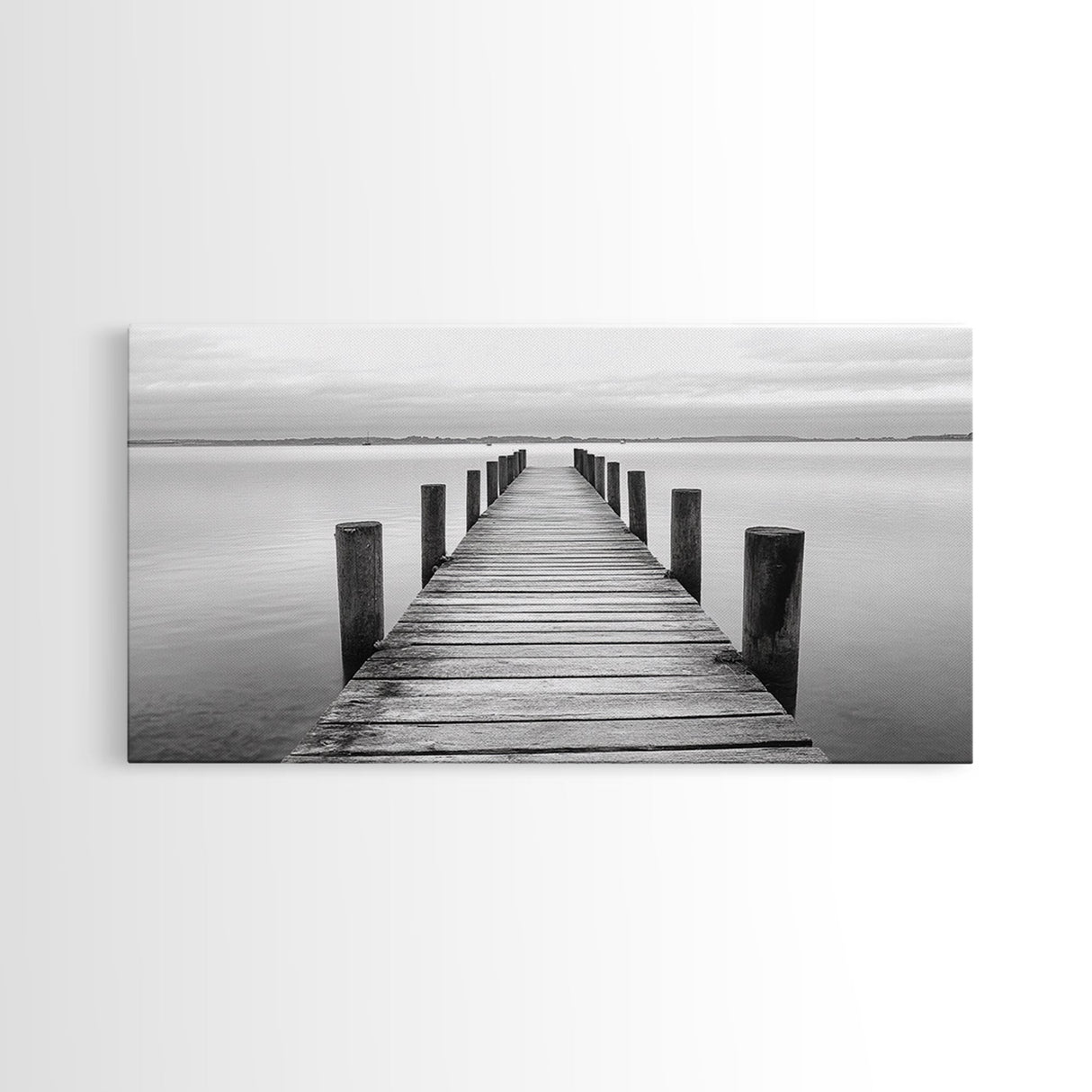 Dock, Nautical Wall Art, Extra Wide Art, Coastal Decor, Moody Art, Minimalist Art, Above Bed Wall Art, Framed Canvas Print