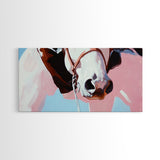Horse Close Up, Vintage Horse Art, Rustic Wall Art, Southwest Wall Art, Extra Wide Art, Light Pink Wall Art, Framed Canvas Print, Living Room Art