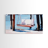 Coastal Swing Painting, Nautical Wall Art, Coastal Decor, Beach House Art, Panoramic Art, Canvas Print, Rustic Art, Guest Room Art