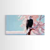 Bald Eagle, bird art, patriotic painting, wildlife painting, cherry blossom painting, vintage Christmas, canvas print