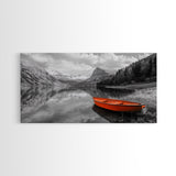 Serene Mountain Lake Canvas Print Rustic Wall Art Landscape Painting Above Sofa Art Bedroom Art Above Bed Wall Art Nautical Decor