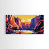 Yosemite Valley, mountain painting, landscape painting, rustic wall art, Joshua tree art, southwest wall art, framed canvas print