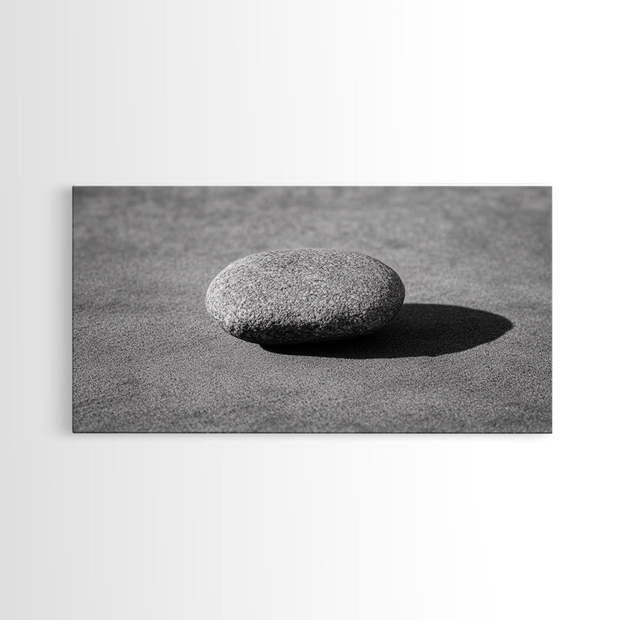 Zen rock, minimalist art, wabi sabi art, Japanese decor, meditation wall art, extra wide art, horizontal wall art, framed canvas print
