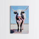 Longhorn Cow, Western Wall Art, Rustic Decor, Canvas Print, Southwest Wall Art, Farmhouse Art, Gift Idea, Living Room Art, Boho Art