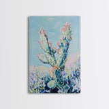 Prickly Pear Cactus, agave painting, southwest wall art, botanical prints, gift idea for her, boho art, desert decor, Canvas Print