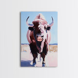 Majestic Bison, Southwest Wall Art, Rustic Decor, Bull And Bear Art, Canvas Print, Farmhouse Style, Living Room Art, Western Painting