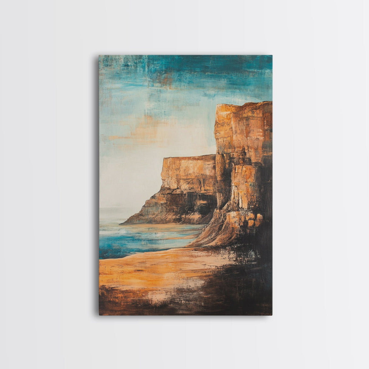 Irish Cliffs Painting, Ireland painting, coastal decor, landscape painting, nautical wall art, seascape painting, Canvas Print
