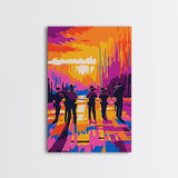 Cowboy Western Art, Chicano Art, Bold Color Painting, Framed Canvas Print, Southwest Aesthetic, Boho Decor, Extra Wide Art, Gift Idea