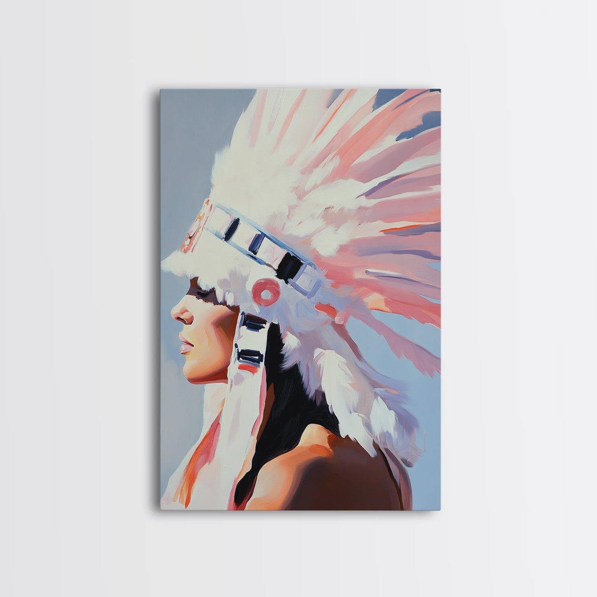 Goddess Art Print, Light Pink Wall Art, Afrocentric Wall Art, Framed Canvas Print, Moody Art, Boho Aesthetic, Bedroom Art, Gift Idea