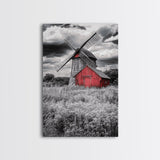 Windmill, Rustic Farm Art, Windmill Wall Art, Farmhouse Art, Minimalist Art, Rustic Decor, Wabi Sabi Art, Canvas Print, Gift Idea