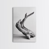 Driftwood Sculpture, wabi sabi art, rustic decor, minimalist art, botanical prints, farmhouse art, framed canvas print, living room art