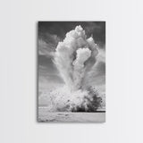 Explosion art, science art, moody art, dark romance painting, wabi sabi art, unique wall art, rustic decor, canvas print, above sofa art