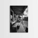 Western town, rustic wall art, farmhouse art, extra wide art, above couch art, cowboy decor, horizontal wall art, framed canvas print