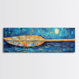 Paddle, nautical wall art, coastal decor, ocean painting, panoramic art, extra wide art, blue and green wall art, Framed Canvas Print